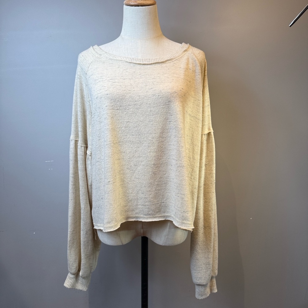 Project Social T Cream Maven Cozy Off-the-Shoulder Size L